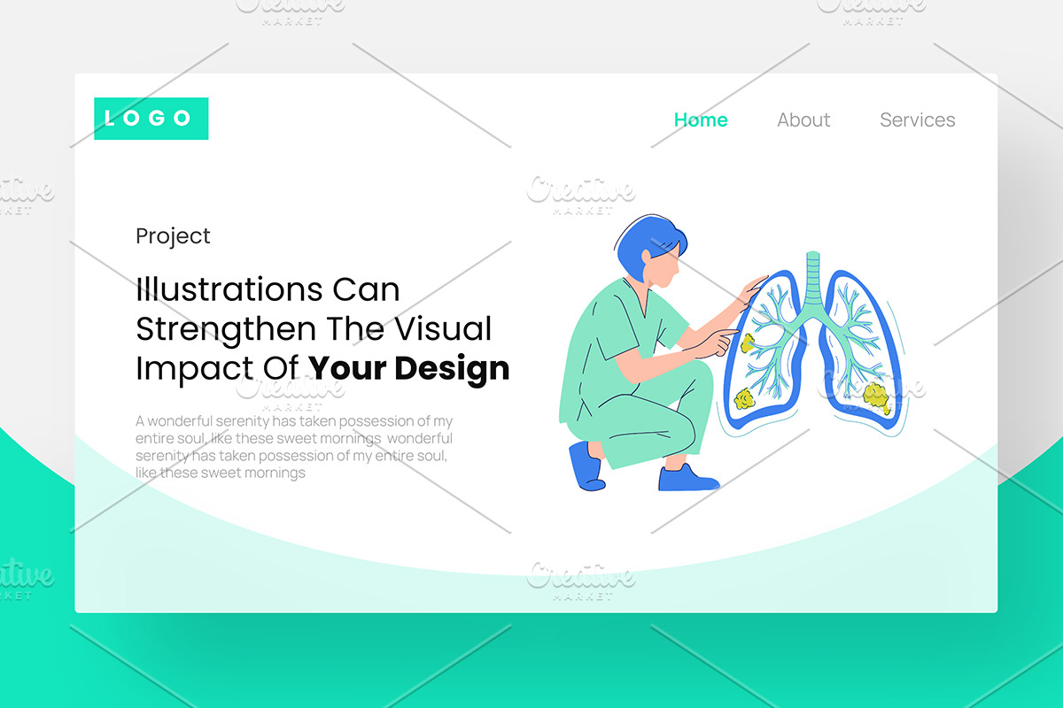Lung Health Medical Illustration Set, a Healthcare Illustration by Stock Shape (Photo 3 of 4)