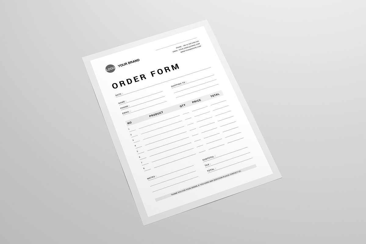 Order Form | MS Word & Indesign, a Stationery Template by Leaflove