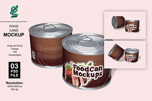 Food Can Mockups