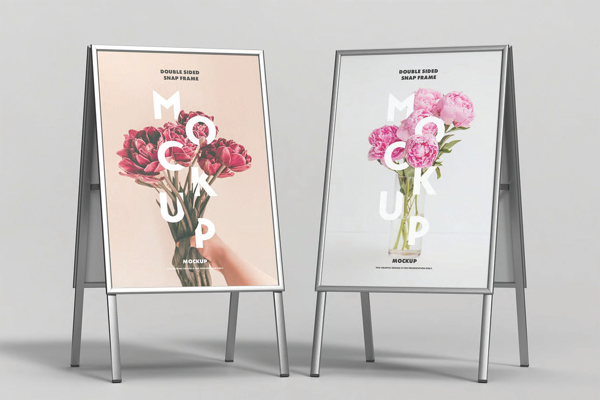 Double Sided Snap Frame Mockup, an Advertising Mockup by DesignRushMarket (Photo 2 of 8)