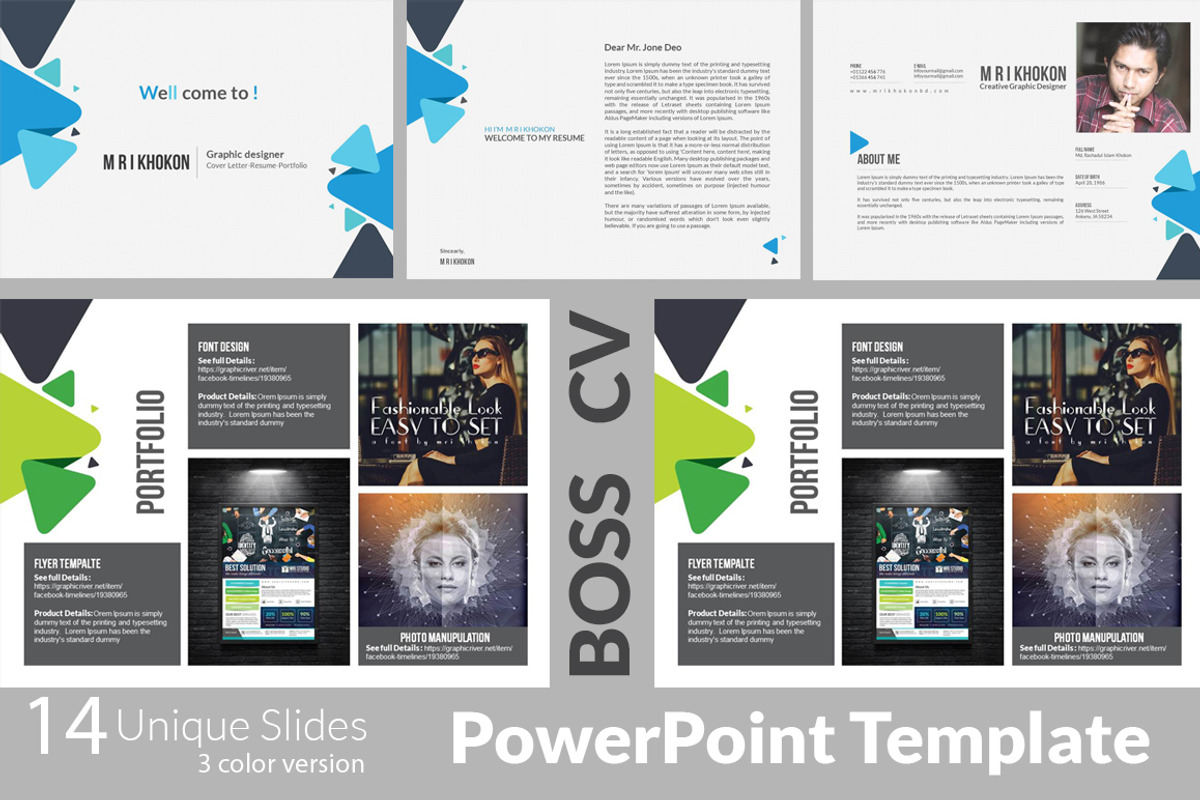 Boss CV 2 PowerPoint Templates, a Presentation Template by MRI STUDIO (Photo 1 of 15)