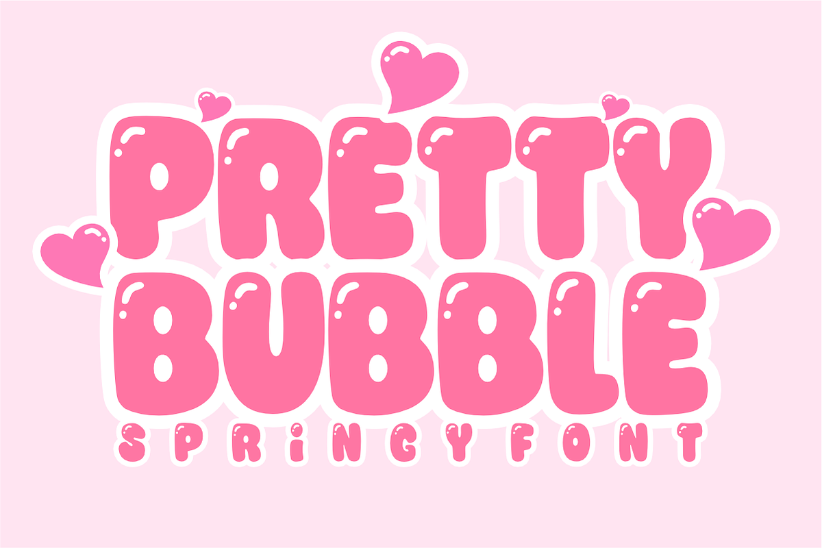 Pretty Bubble - Cute Springy Font, a Sans Serif Font by KiddoGlyphs Studio (Photo 1 of 5)