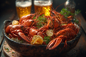 Boiled crayfish stock image, a Food & Drink Photo by ComfortQ