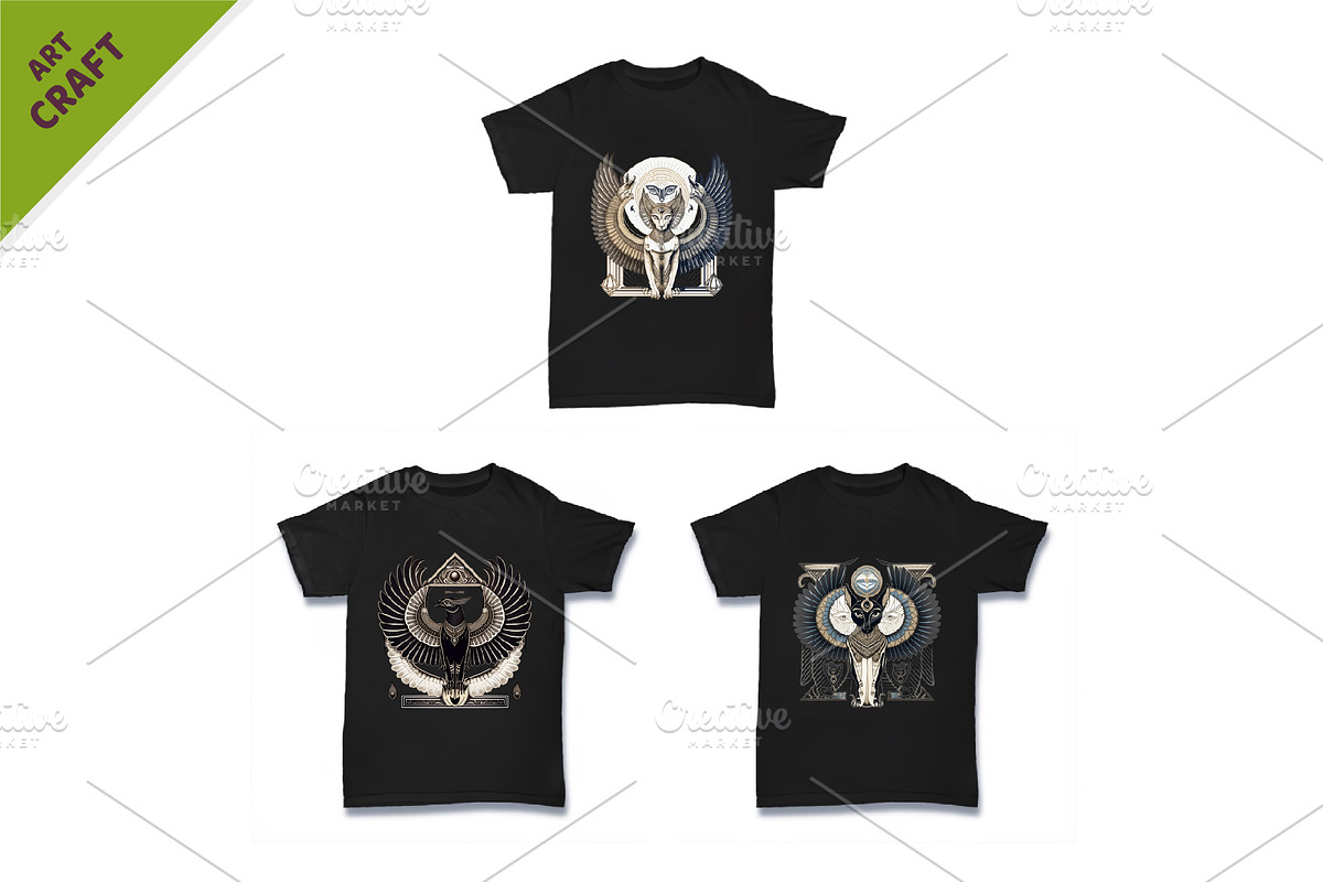 Bundle 27 T-Shirt-designs. Egyptian., a Pattern Graphic by KENO Mascots (Photo 4 of 4)