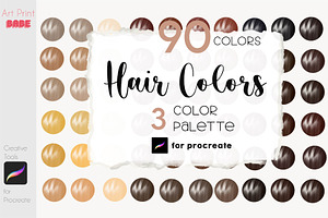 Hair Colors Palette Swatch Portrait