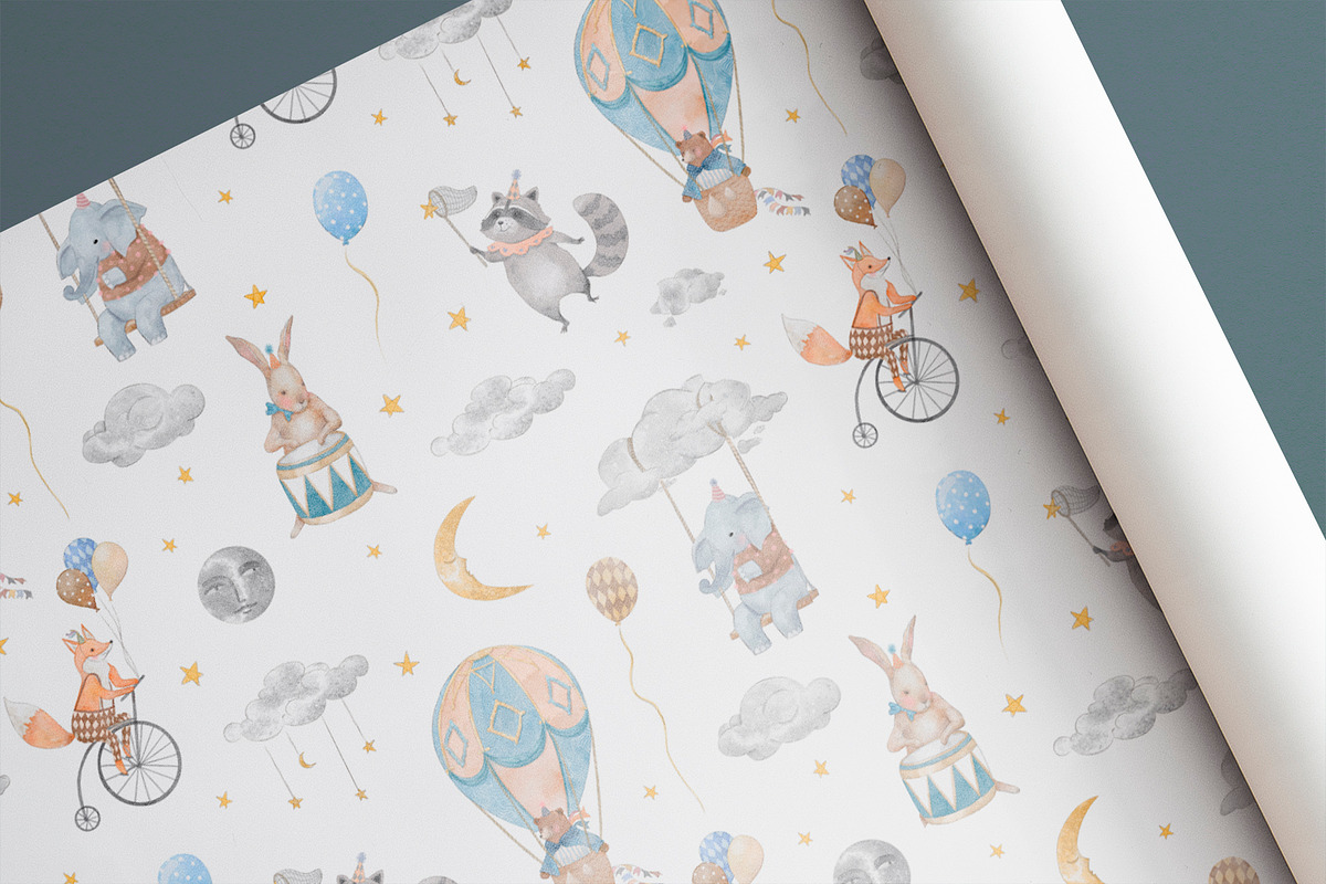 Sky Dreams. Watercolor animals, an Animal Illustration by AlineArtStore (Photo 6 of 12)