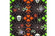 Happy Halloween Skulls Seamless Repe, a Pattern Graphic by Sharon Schwalbe (Thumbnail 1 of 2)