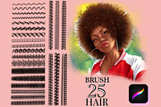 Procreate brush curly hair pigtails, a Brush Add-On by Elenbushe (Thumbnail 1 of 7)