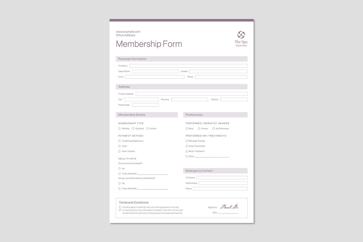Member Registration Form Template, a Stationery Template by BrandPacks (Photo 2 of 6)