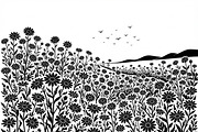 60 Daisy Flower Field Silhouette, a Seasonal Illustration by Amazin_art (Thumbnail 6 of 35)