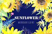 Sunflower Watercolor Clip Art, an Illustration by LABFcreations (Thumbnail 4 of 5)