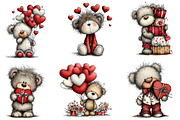Whimsical Valentine Teddy Bear Clipa, an Illustration by Dream Creation (Thumbnail 5 of 7)