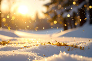 Golden sparkles floating above snowy white ground in sunlight, a Holiday Photo by GoodGoods (Thumbnail 2 of 2)