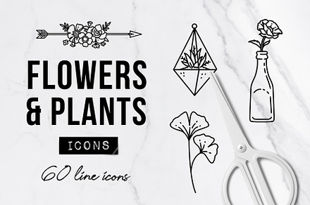 60 Plant & Floral Icons - Flower, an Outline Icon by Hatch Design Workshop