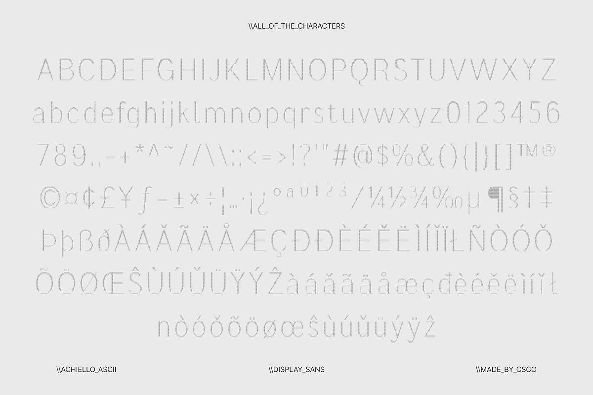 Achiello Ascii, a Sans Serif Font by Craft Supply Co. (Photo 8 of 8)