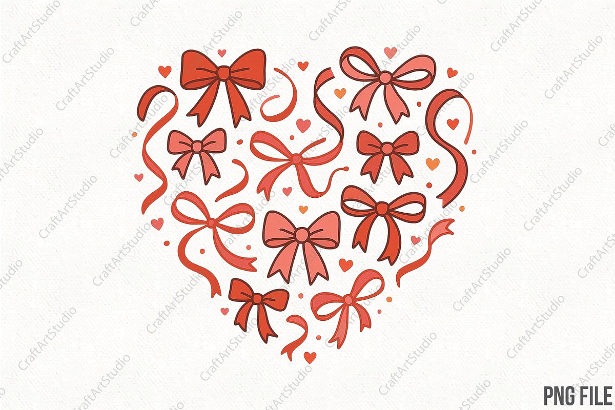 Coquette Valentines Heart PNG, an Illustration by CraftArtStudio (Photo 1 of 4)