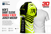 3D Double V-Neck Raglan Jersey SS, a Shirt Mockup by Mildstudio (Thumbnail 7 of 10)