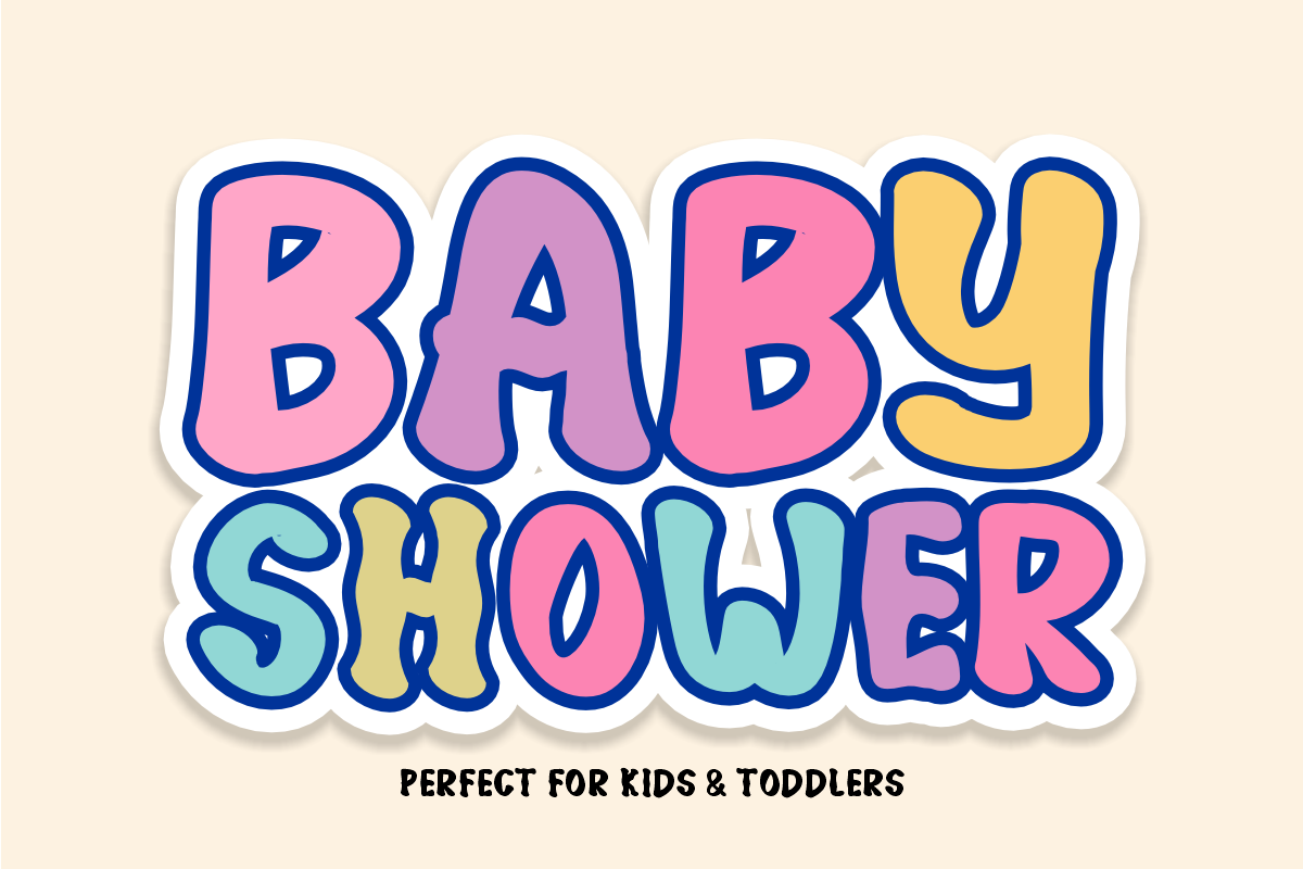 Baby Shower - Cute Bubbly Kids Font, a Sans Serif Font by KiddoGlyphs Studio (Photo 3 of 5)