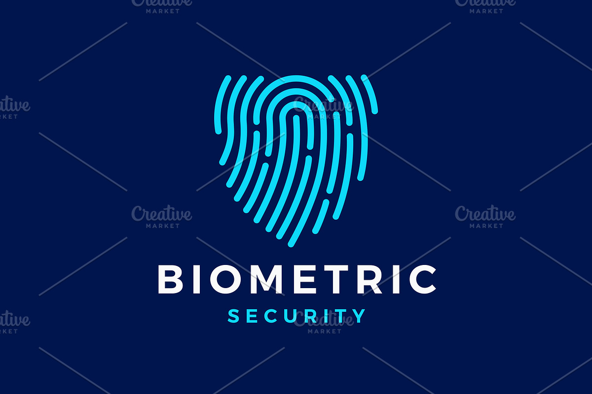 Shield biometric fingerprint logo, a Branding & Logo Template by VASTARD STUDIO