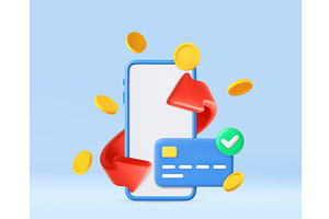 3d Online payment with credit card, a Finance Illustration by ModVector