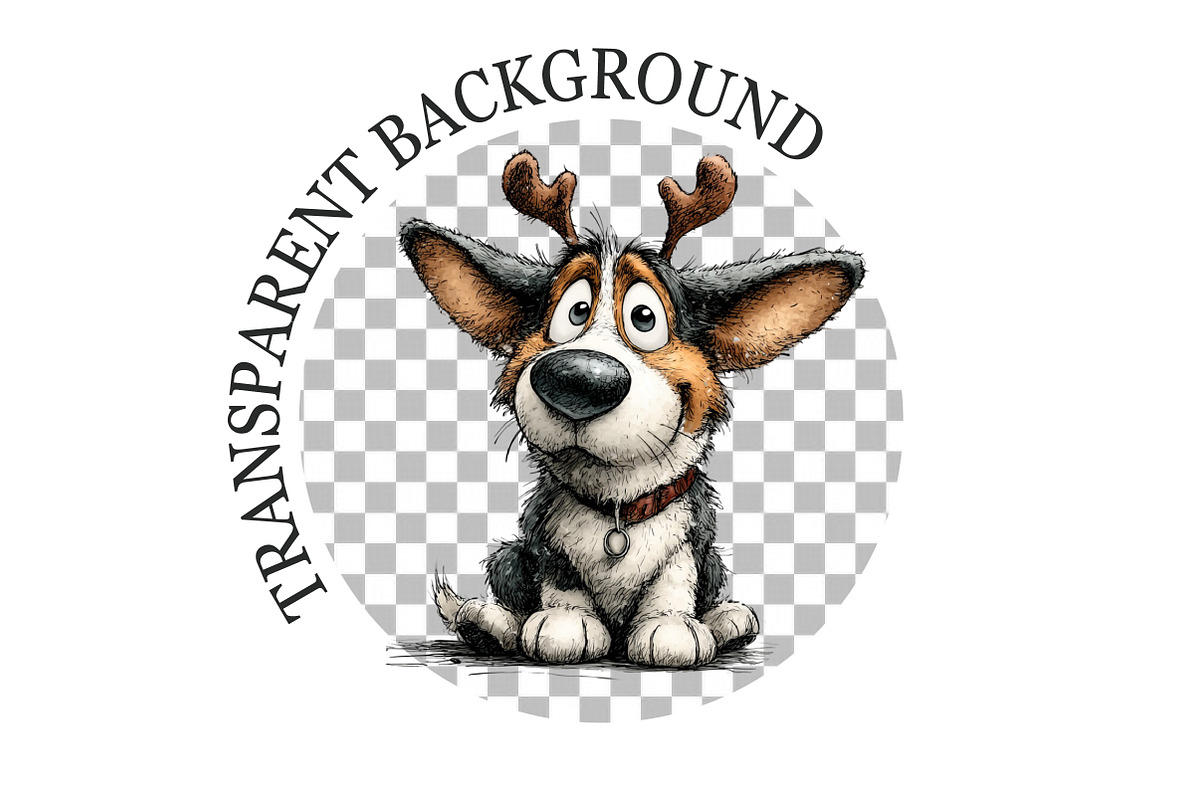 Whimsical Christmas Dog Clipart, a Seasonal Illustration by Rose Art (Photo 5 of 5)