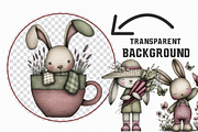 Whimsical Garden Bunny Clipart Set, an Illustration by Libby Wishes (Thumbnail 7 of 7)