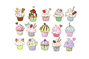 Doodle cupcakes, a Food Illustration by Elina_Li (Thumbnail 3 of 8)