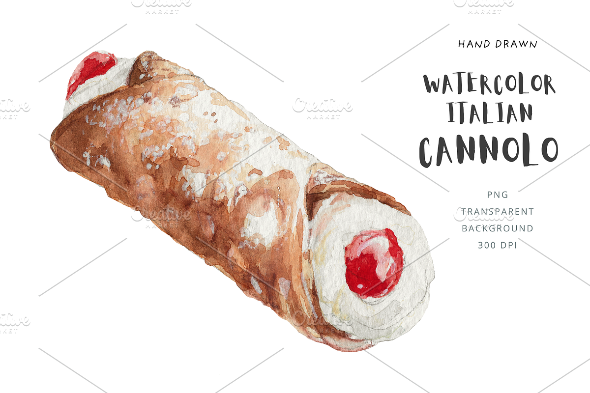 Cannolo Watercolor Illustration, a Food Illustration by Kolorata Art (Photo 1 of 3)