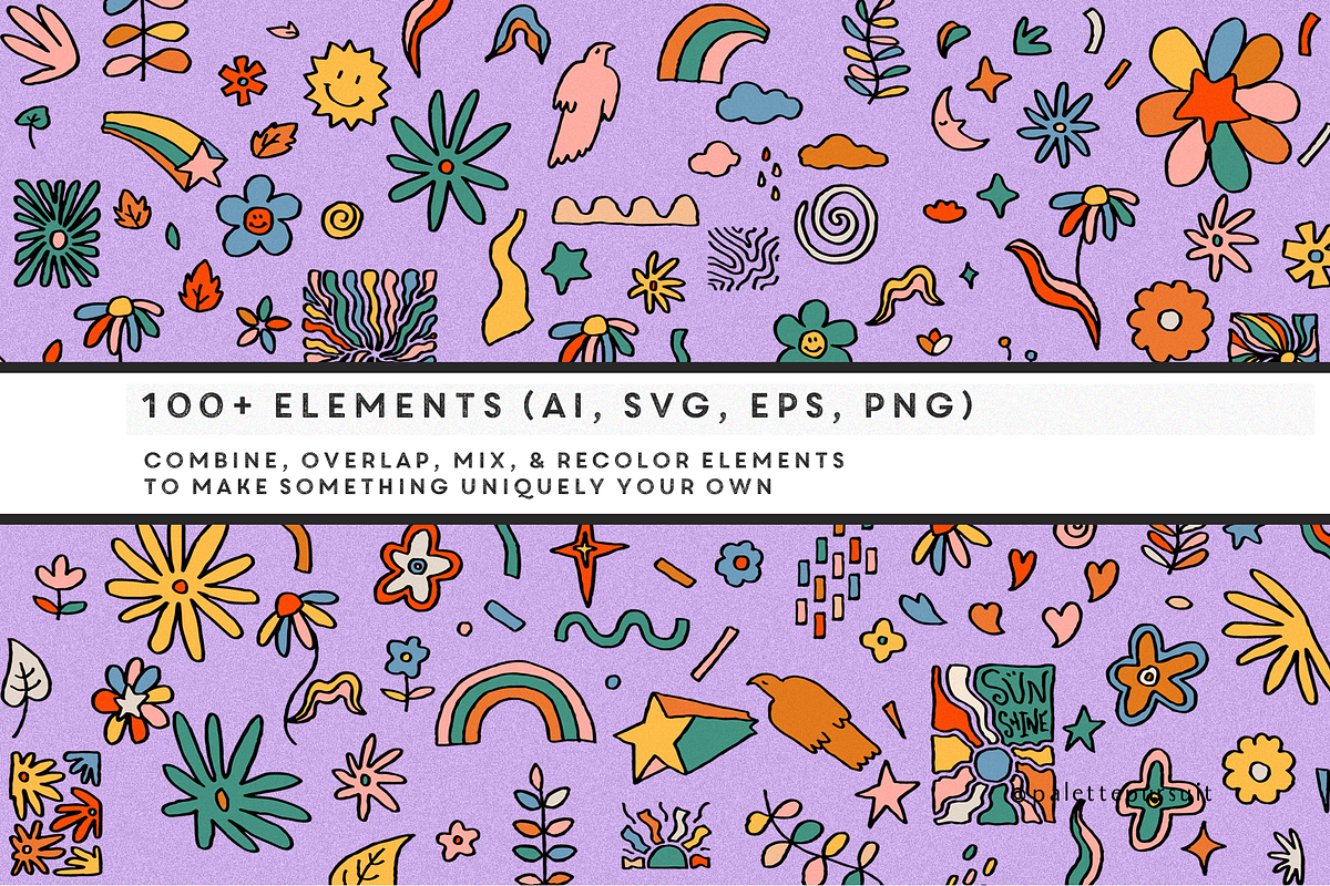 Retro Spring Vector Pattern Set, a Pattern Graphic by Palette Pursuit (Photo 8 of 13)
