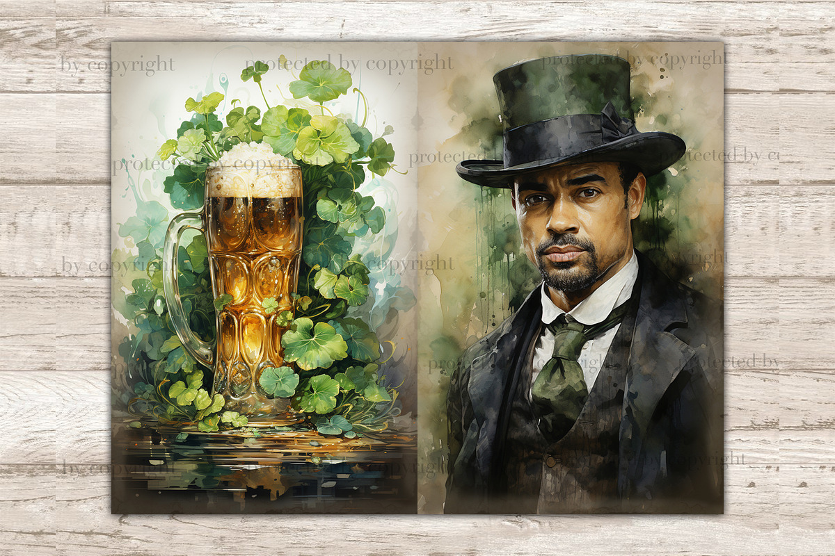 St. Patrick's Day Junk Journal Pages, a Seasonal Illustration by GlamArtZhanna (Photo 10 of 10)