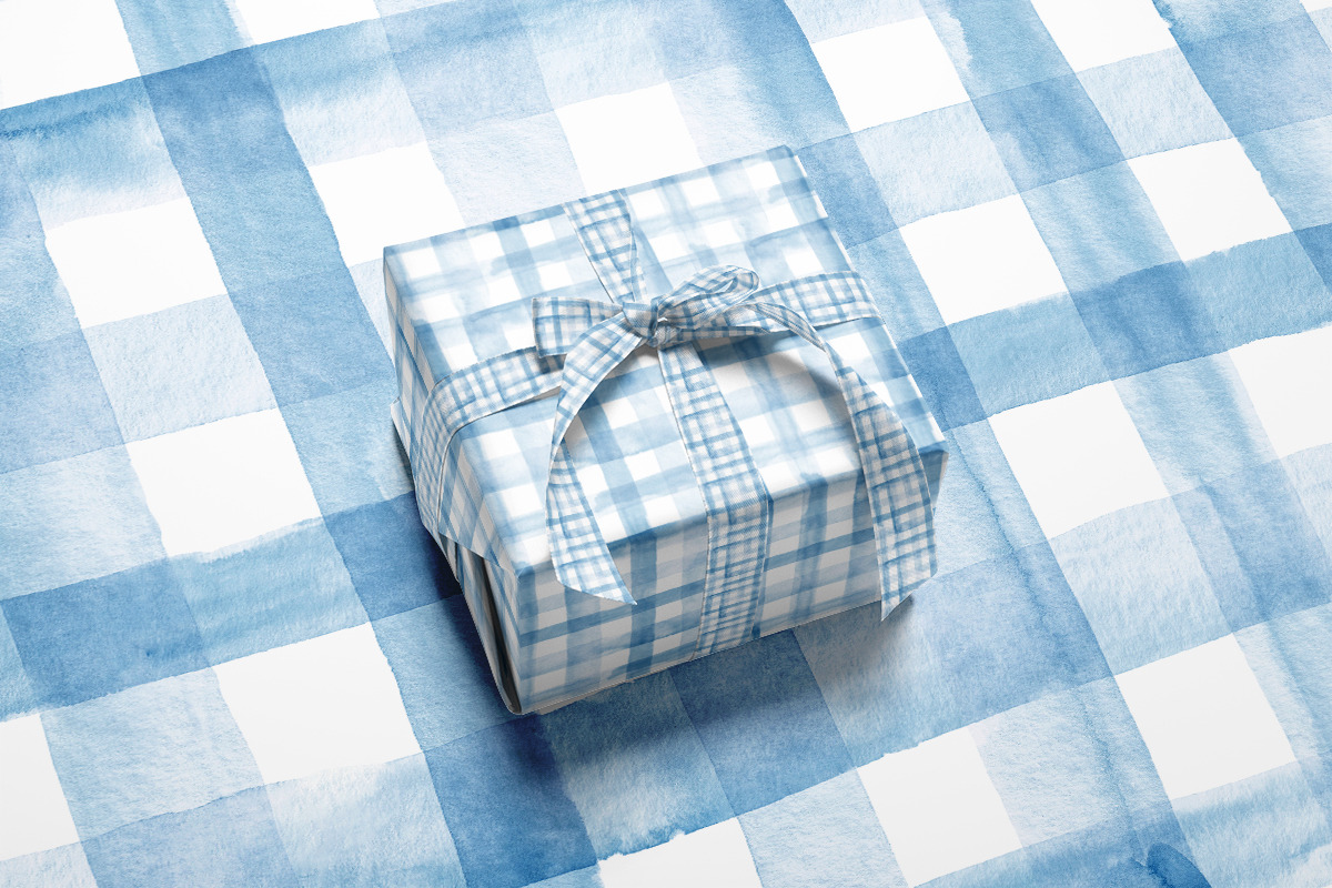 Watercolour plaid in light blue, a Pattern Graphic by Anya-D (Photo 5 of 6)