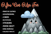 Watercolor Mountain Clipart, an Illustration by CreationArt (Thumbnail 5 of 9)