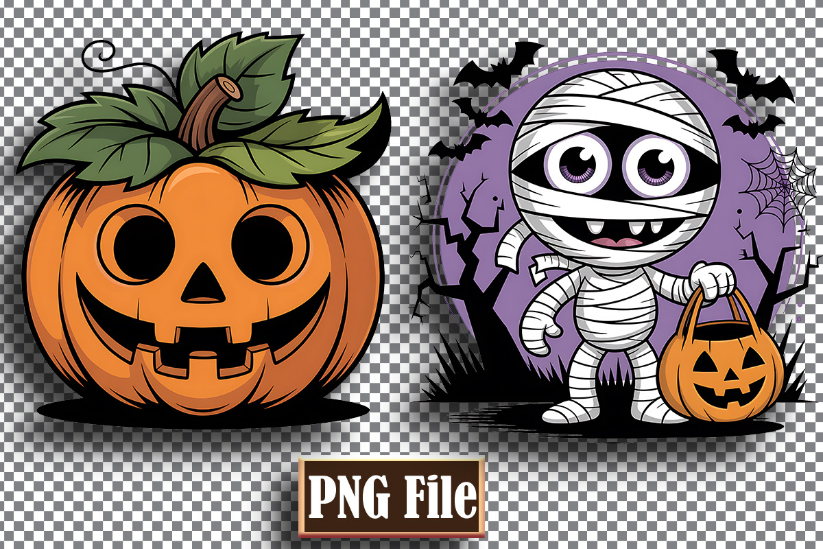 Cute Halloween Clipart Bundle, a Seasonal Illustration by protabsorkar11 (Photo 4 of 8)