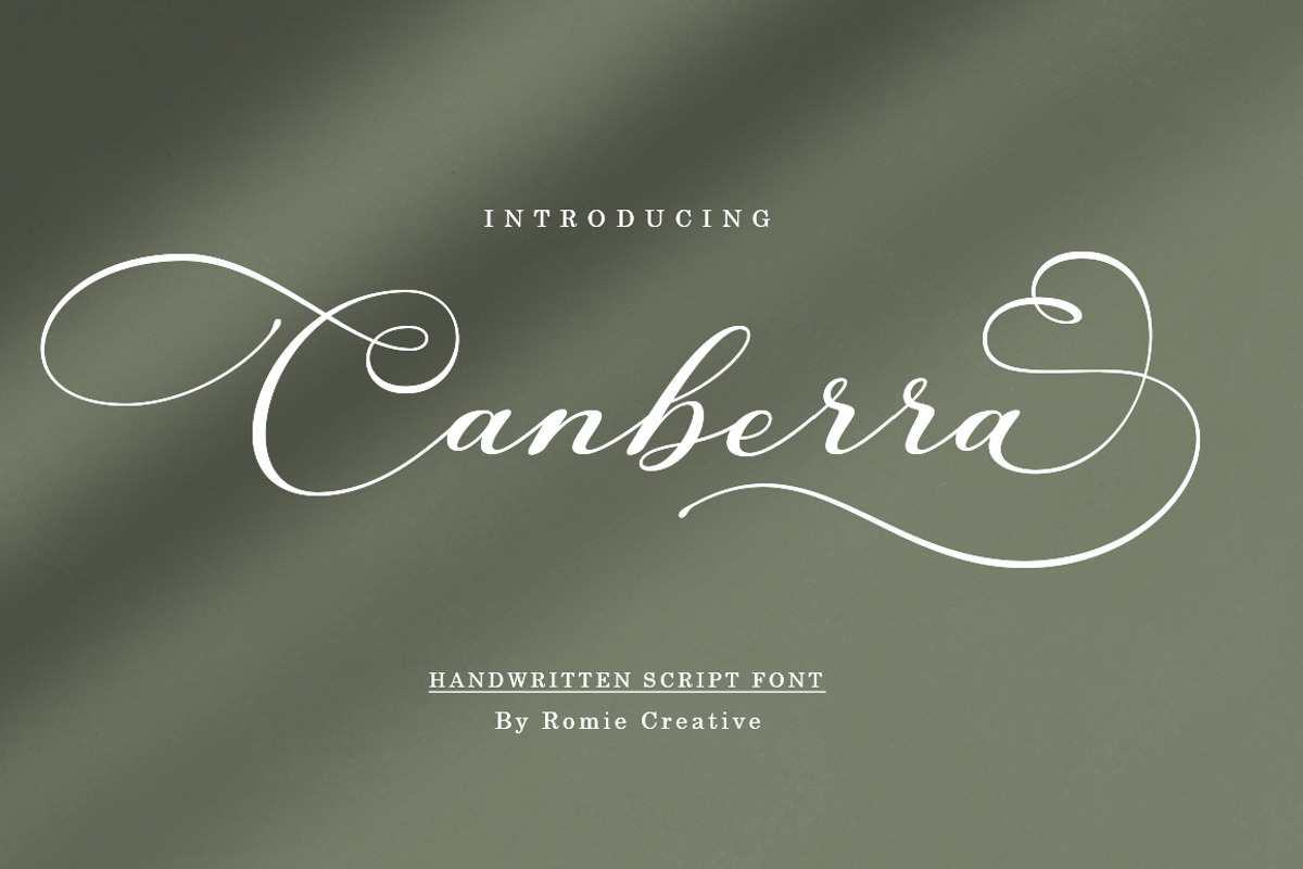 Canberra, a Script Font by Romiecreative (Photo 1 of 11)