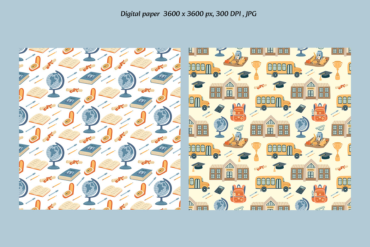 Back to School Clipart & Patterns, an Education Illustration by Anna Druzhkova (Photo 4 of 11)