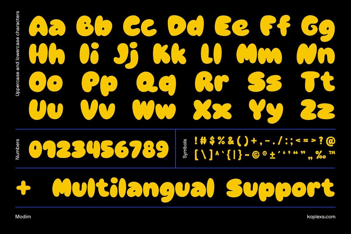 Modim – Playful Bubble Display Font, a Handwritten Font by Koplexs Studio (Photo 11 of 12)