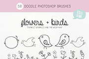 Doodle Birds photoshop brushes, a Brush Add-On by Studio-Charlie (Thumbnail 2 of 2)