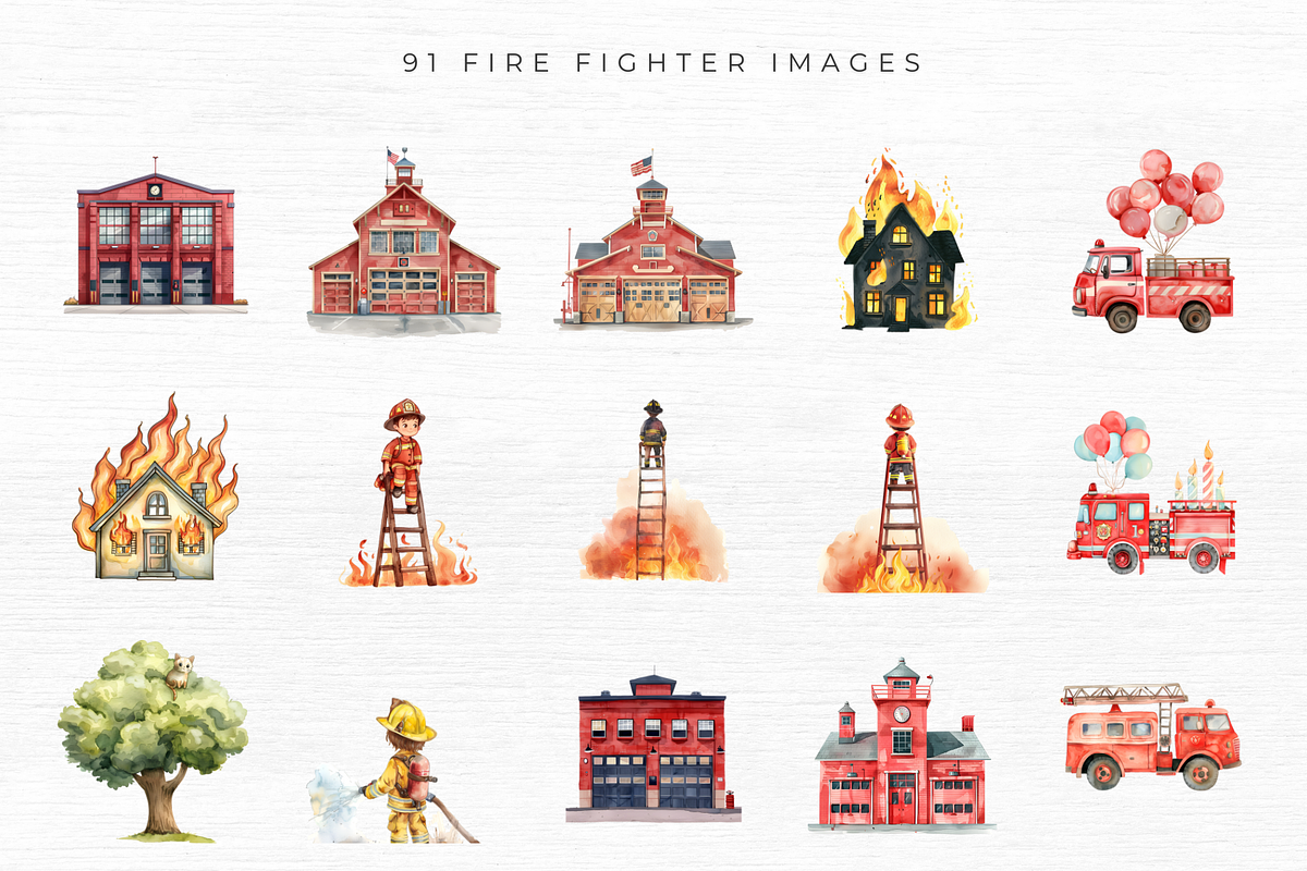 Firefighter Clipart, Transparent PNG, an Object Graphic by EllyandLima (Photo 6 of 10)