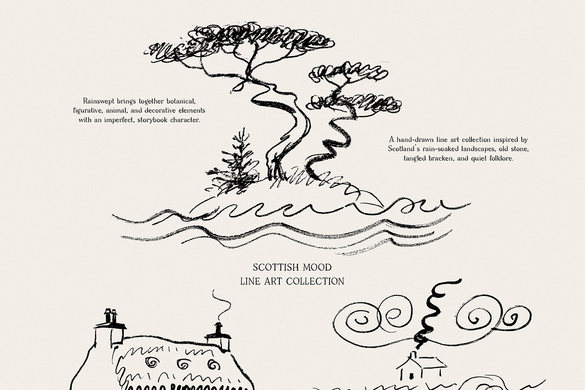 Rainswept Autumn Line Art Collection, an Object Illustration by Purple (Photo 8 of 15)