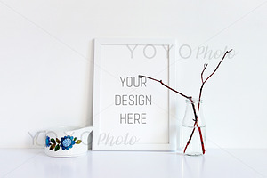 White A4 Frame Photo, Frame Mockup