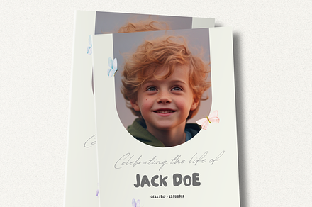 Child Funeral Program Set I Canva