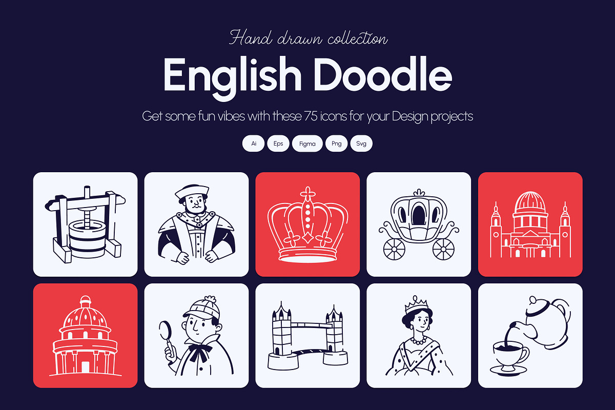 English Doodle Icon, an Outline Icon by Vectors Market (Photo 1 of 8)