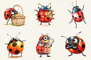 Quirky Funny Ladybug Clipart, an Illustration by OK Design (Thumbnail 4 of 5)