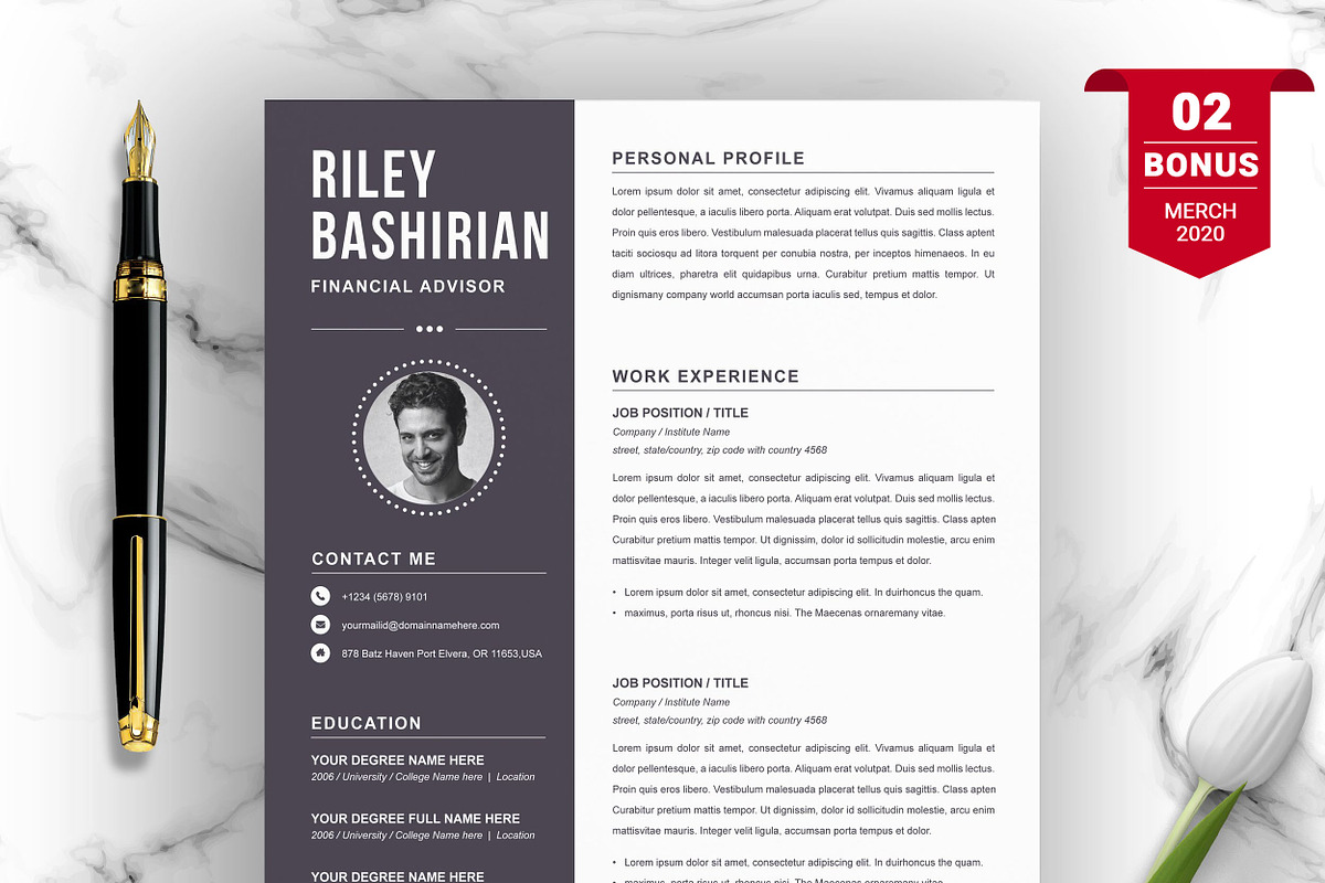 Resume/CV Bundle | 200+ for $29, a Resume Template by ResumeInventor (Photo 103 of 207)