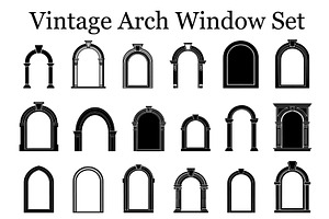 Vintage Arch Window Silhouette, a Graphic by hafijul