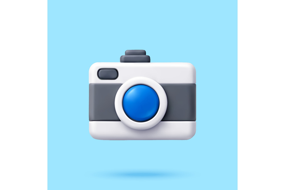 3D compact camera with blue lens, a Technology Illustration by Abscent (Photo 1 of 3)