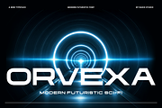 Orvexa Modern Futuristic Sci-Fi Font, a Sans Serif Font by Rasio Studio (Thumbnail 1 of 10)