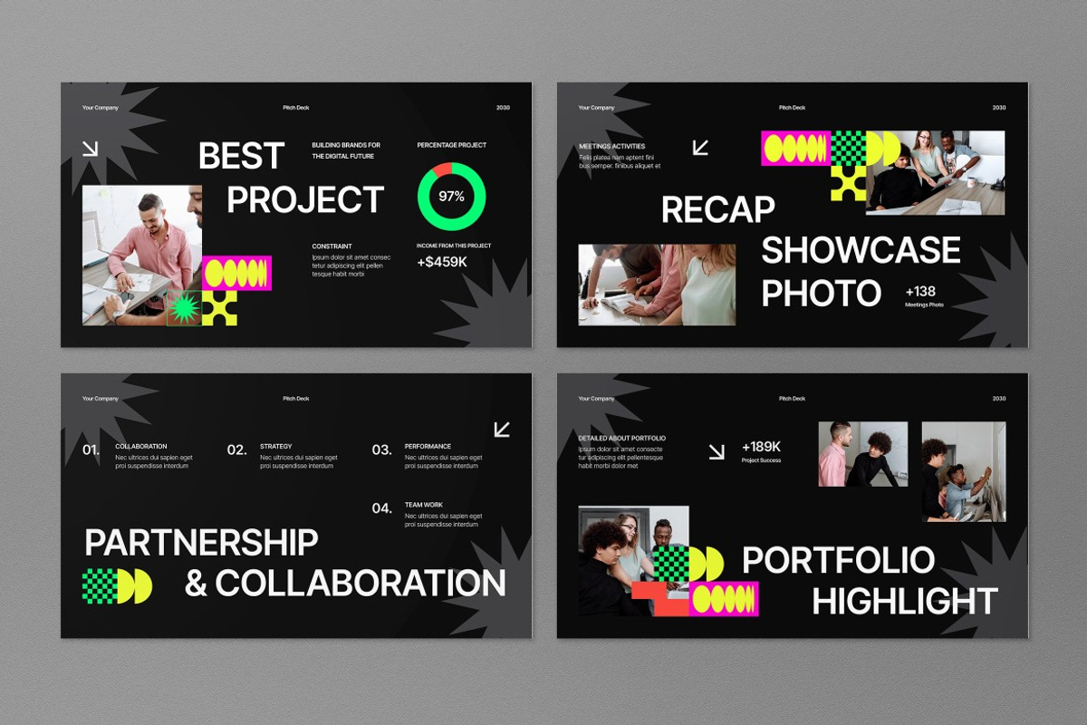 Black Pitch Deck Google Slide, a Presentation Template by graphicook (Photo 4 of 5)
