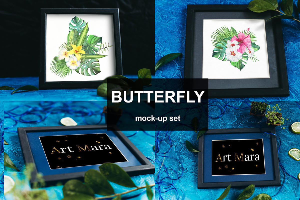 Frame Mockup Set - Butterfly, a Print Template by Art Mara (Photo 2 of 7)
