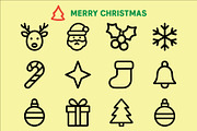 Christmas Festive Holiday Icons, an Outline Icon by Vectorium Studio (Thumbnail 1 of 2)